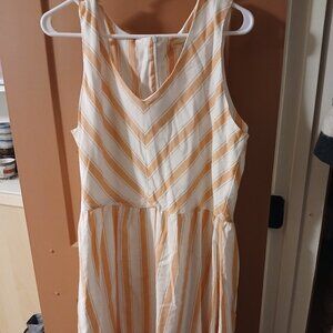 Peach and White Striped Dress